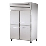 True STR2F-4HS-HC - Freezer, two-section, -10°F, (4) solid half doors, stainless steel front & sides